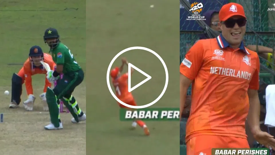 Watch- Babar Azam humiliated by Netherlands fielder after shambolic innings